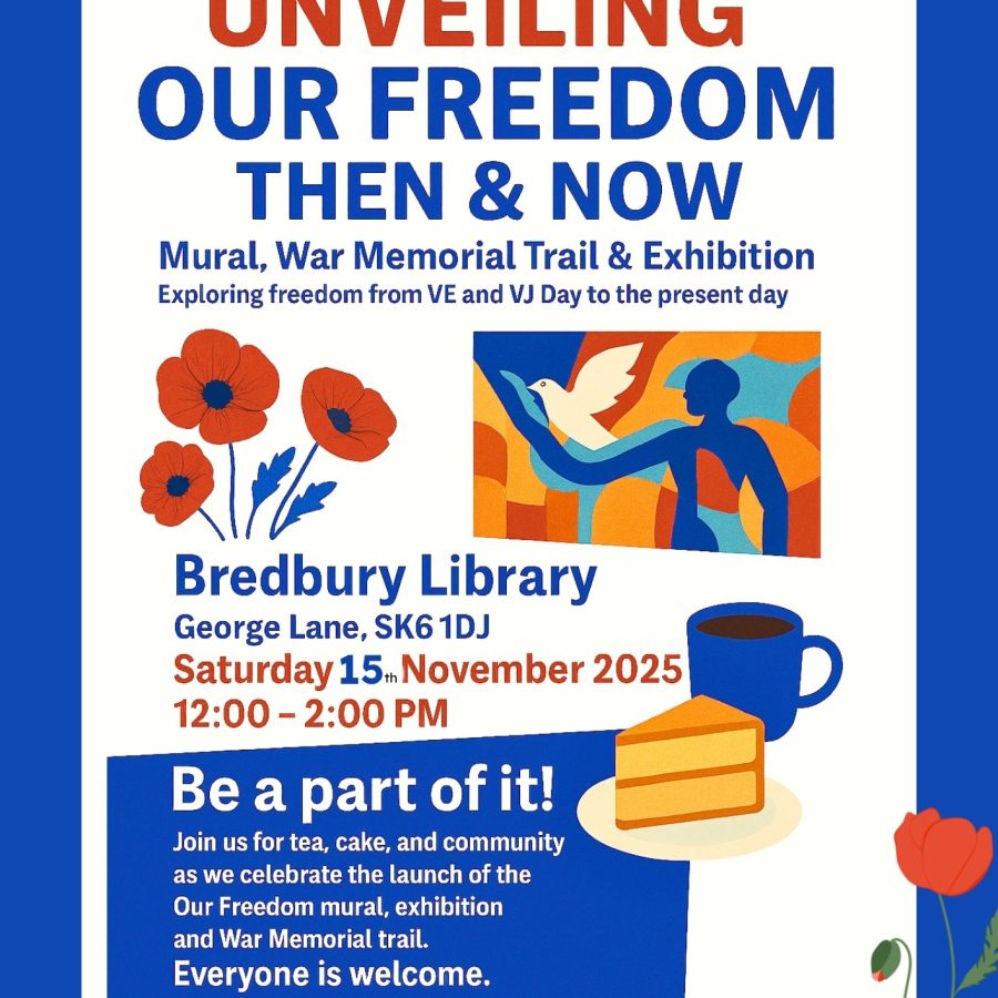 Invitation to Our Freedom storytelling and mural launch at Bredbury Library