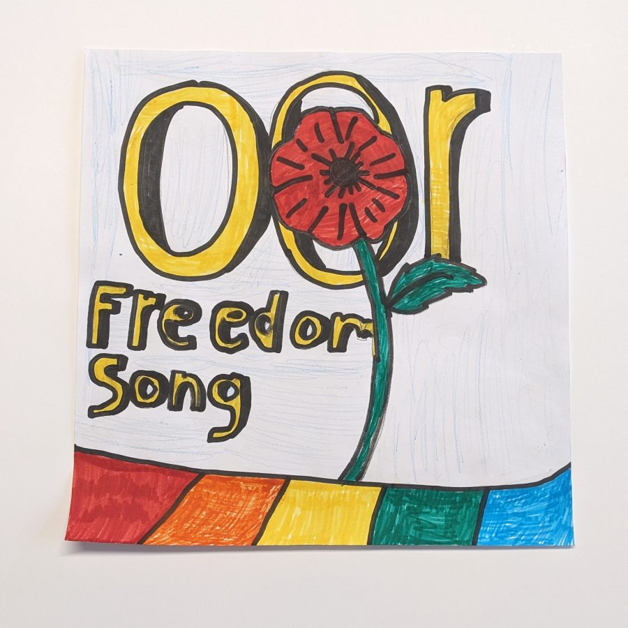 Oor Freedom Song Poster Image, showing a poppy over the words 'Oor Freedom Song'