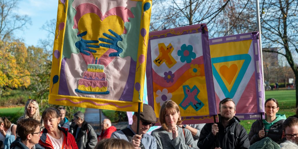 One of four processions with colourful banners on at The Point Eastleigh November